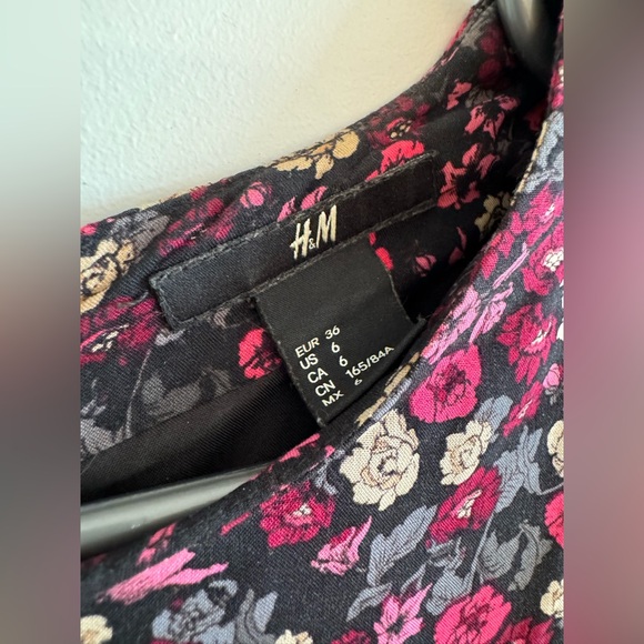 Floral dress H&M fit flare long sleeves boho skater robe fleurs manches longues - Picture 6 of 6